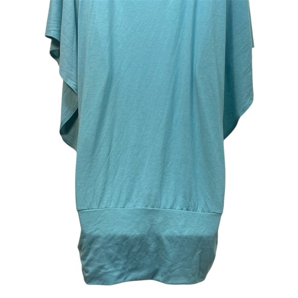 Maurices Boho Aqua/Teal Drape Top with Embroidery Around V Neck Size Plus 0 - Picture 6 of 12